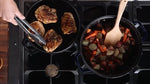 Staub Braiser 28cm cast iron multifunctional pot - Cast iron round pot + grill in dark blue